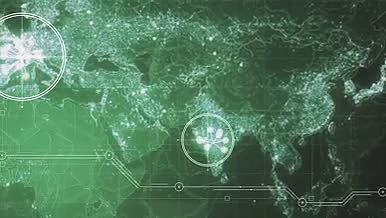 全球地图科技指标元素数据线发射变化视频的预览图